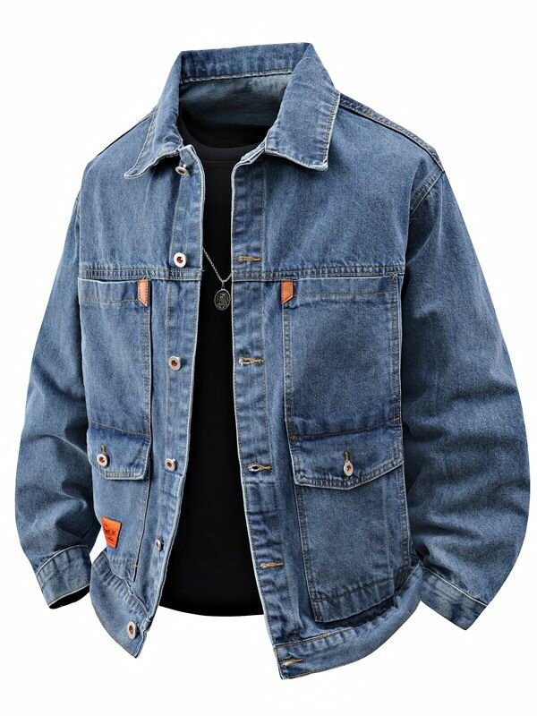 Куртка джинсовая  Осень-зима 2025 размер 2XL (73-80 кг) синий