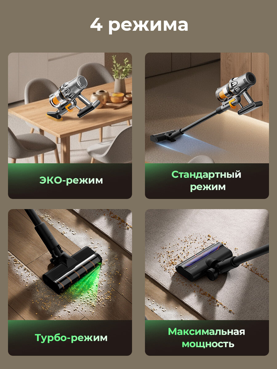 Вертикальный пылесос DEERMA, T50W, XT Combo, сухая уборка, аккумулятор, регулировка мощности — фото 1