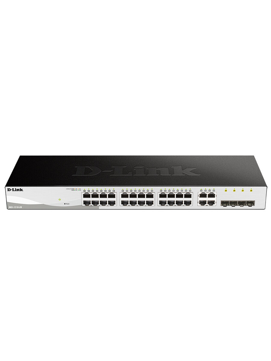 Коммутатор D-Link DGS-1210-28/FL2A 28 портов (24x10/100/1000Base-T, 4xCombo 100/1000Base-T/SFP, управляемый L2) (DGS-1210-28/FL2A)