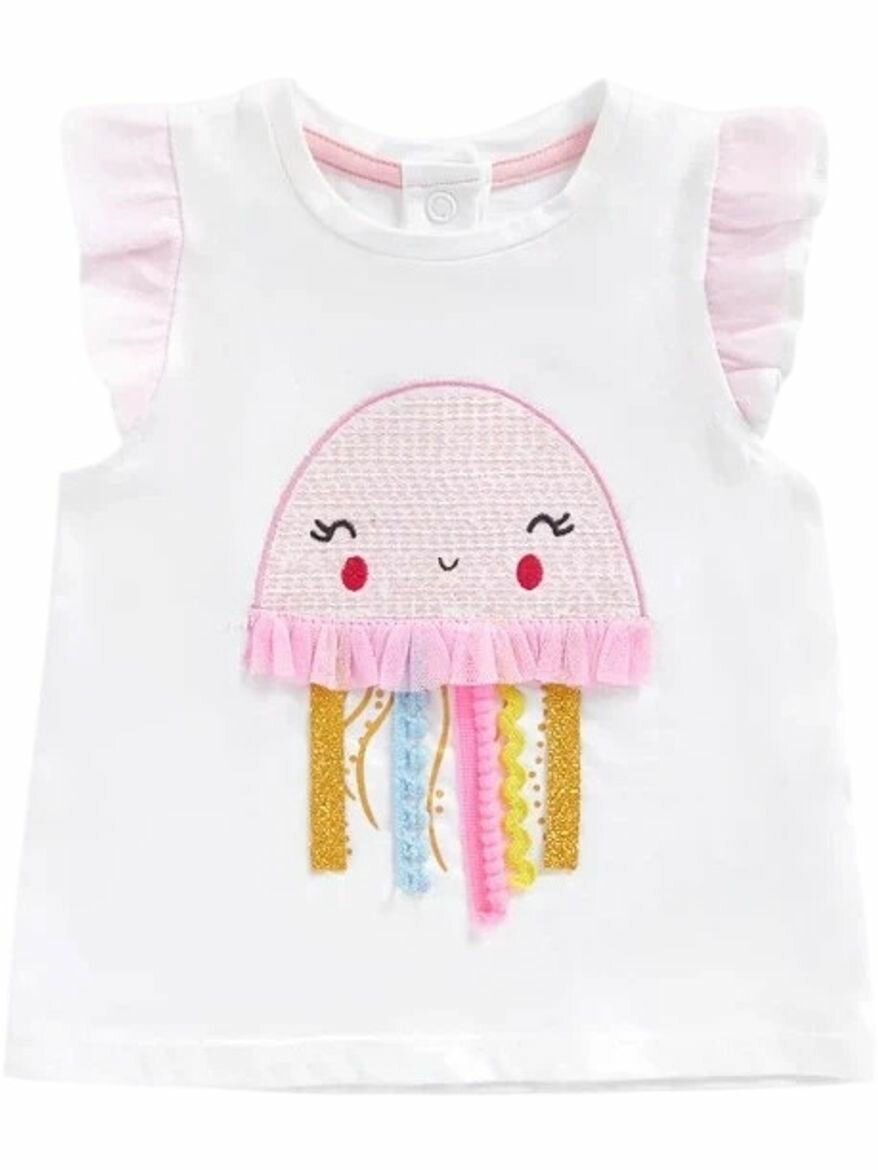 Футболка mothercare, размер 92, белый/розовый