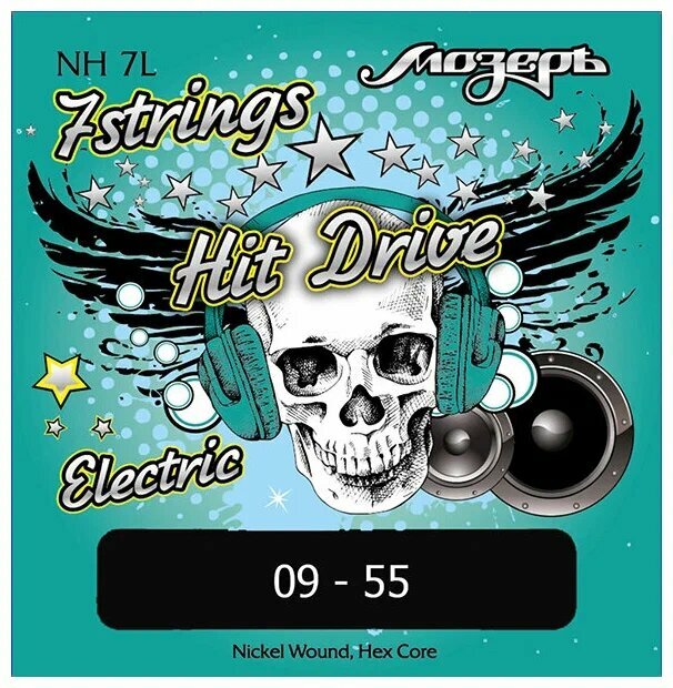 Струны для 7-ми струнных электрогитар HitDrive NH 7L (основа на гексагональном керне с никелевым сплавом)