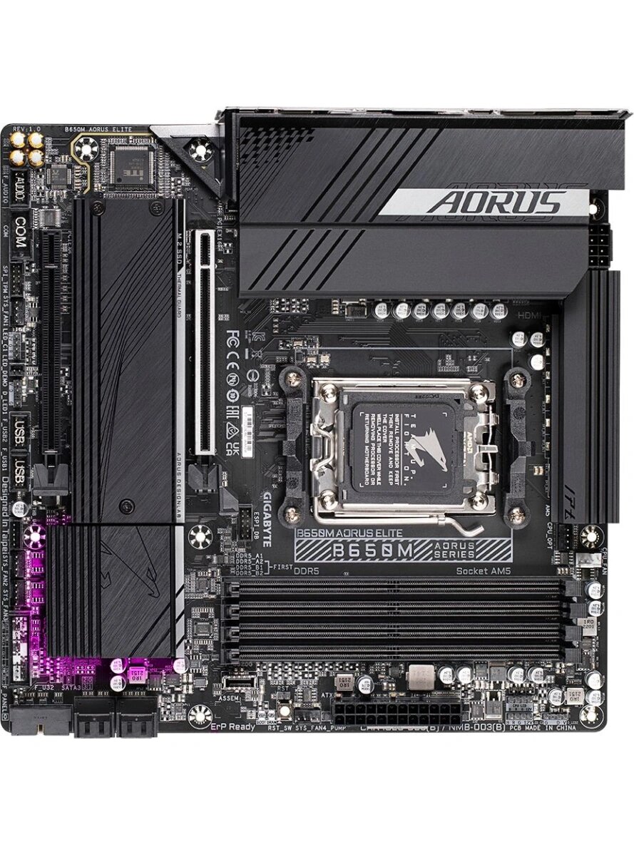 Материнская плата Gigabyte B650M AORUS ELITE, SocketAM5, AMD B650, mATX
