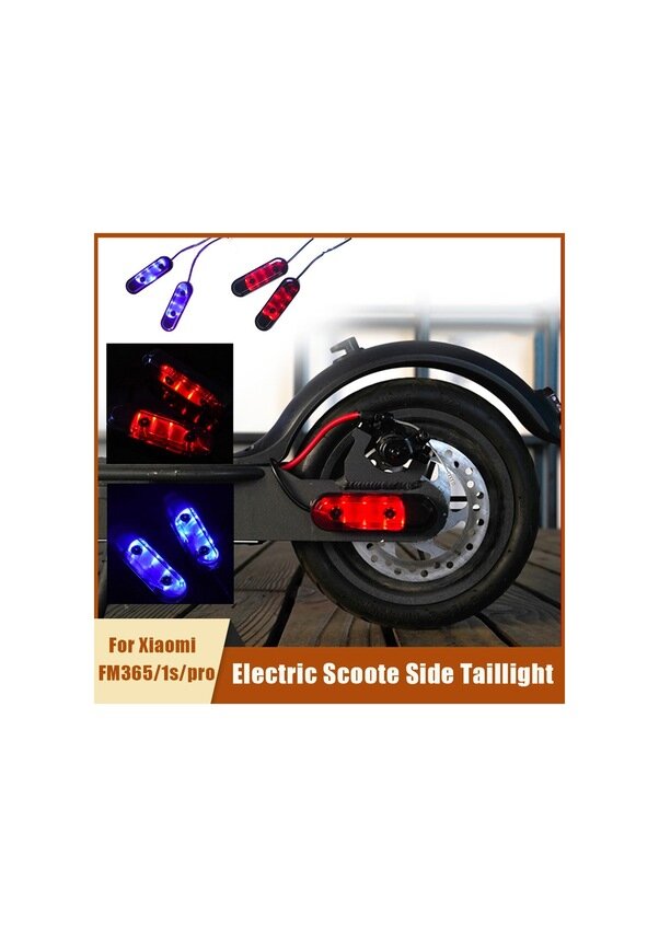 Картинки Электросамокат Xiaomi M365/Pro/1s, интегрированный защитный чехол с цветной подсветкой и 1 парой проводных задних светодиодных фонарей - синий