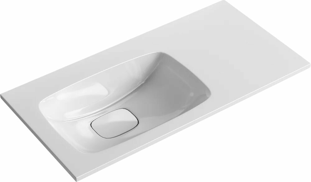 Мебельная раковина Aqwella 5 stars Malaga 92 L из искусственного мрамора  с правым крылом  раковина для ванной  белая  прямоугольная