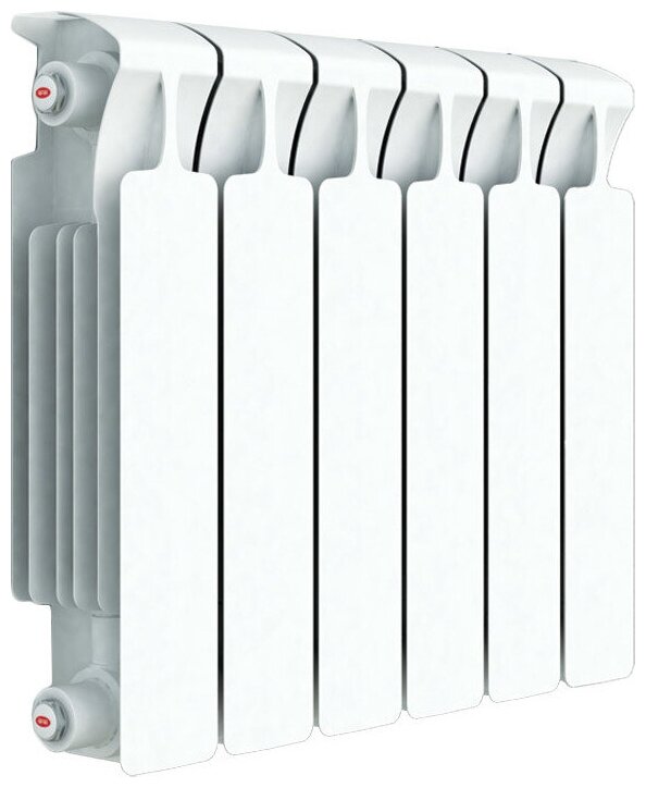 Радиатор Rifar Monolit Ventil 350 06 секций межосевое подключение 80мм Нижнее подключение левое (МVL) цвет белый
