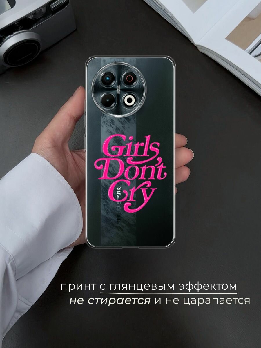 Чехол на Tecno Spark 30 Pro / Текно Спарк 30 Про с принтом "Девочка не плачь" — фото 1