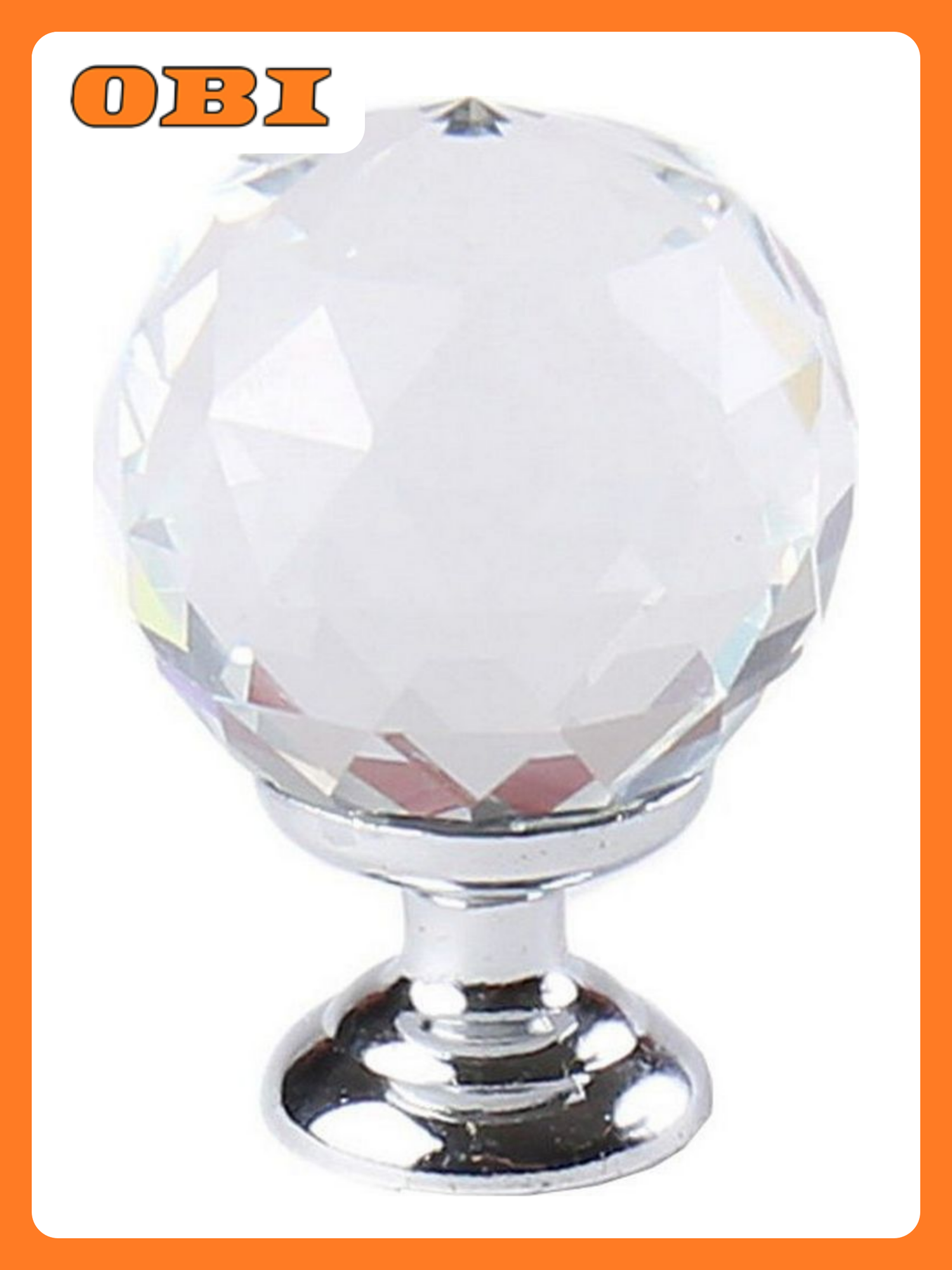 Мебельная ручка Larvij L4. KNOB07TR алюминий стекло цинк прозрачная глянцевая