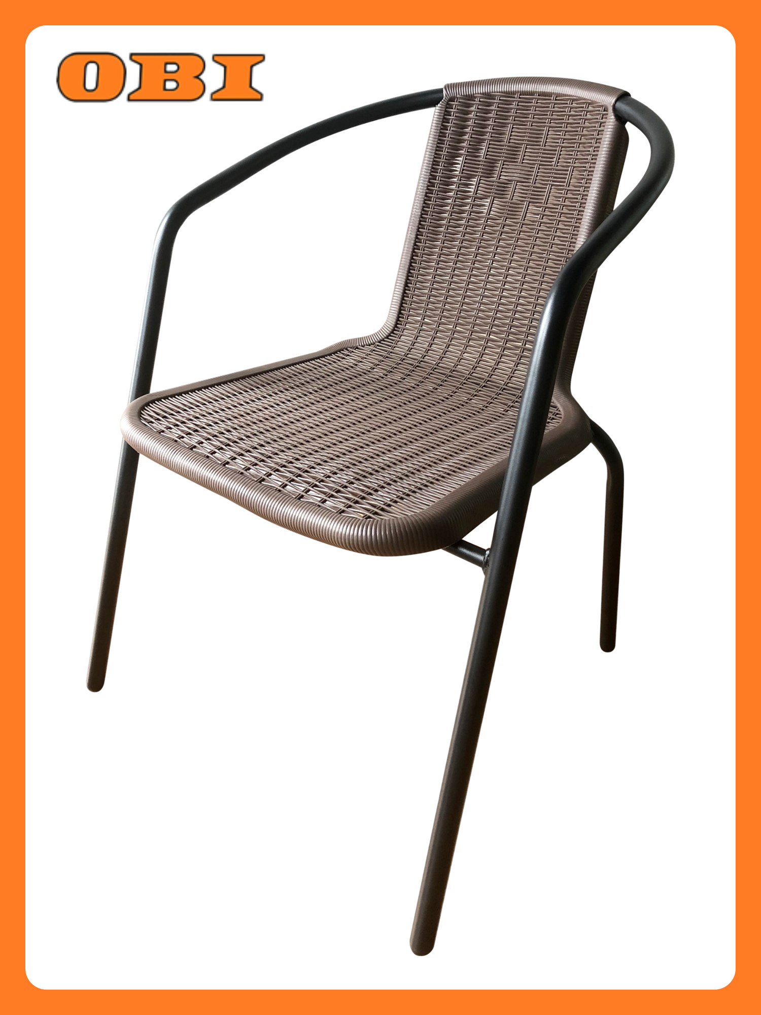 Стул садовый пластиковый 55х61х72 см коричневый