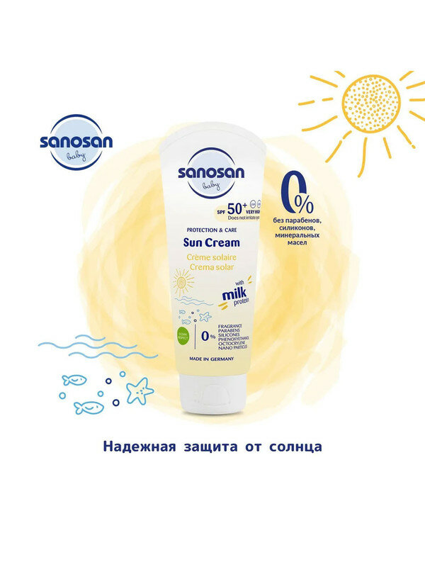 Лосьон Sanosan Baby солнцезащитный SPF 50 0м+ 100мл — фото 1