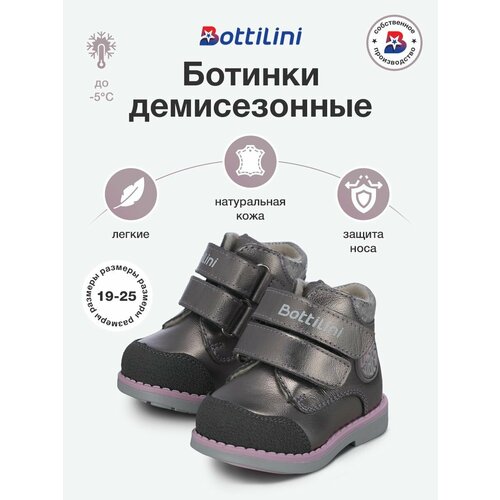 фото Ботинки bottilini, размер 25, серебристый
