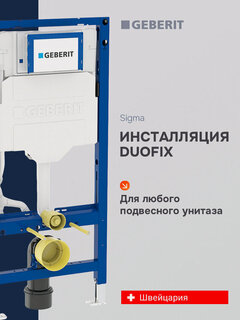 Изображение товара Инсталляция Geberit Sigma 12 Duofix 111.950.00.6 (111.300.00.5) со смывным бачком для подвесного унитаза