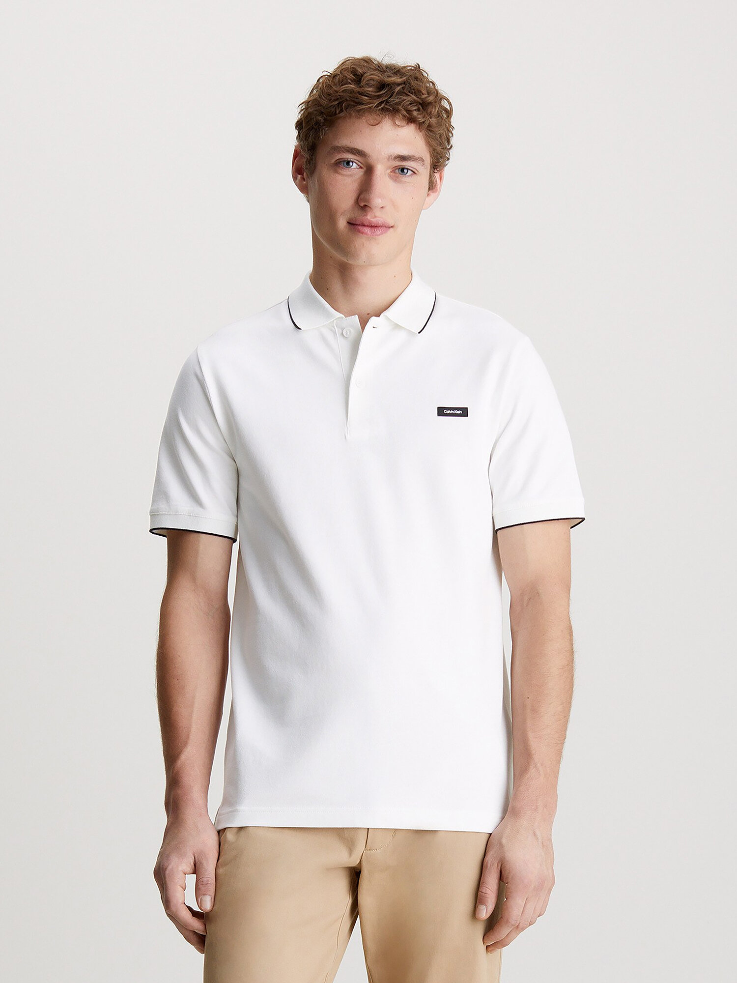 Поло CALVIN KLEIN, размер M, белый
