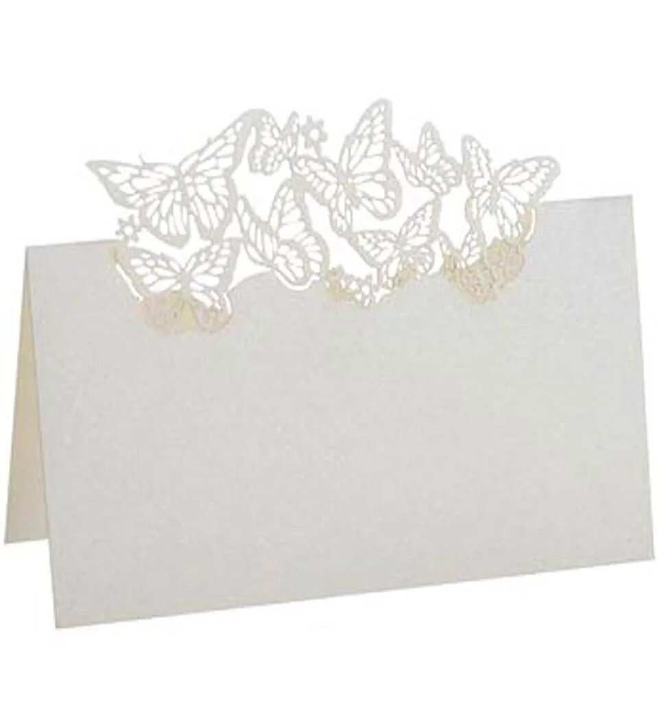 Персонализированные именные карточки-бабочки NASIQUE, Ivory, 50 шт.