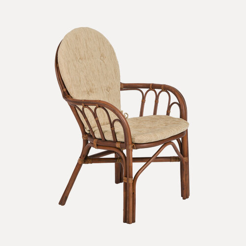 Изображение товара Стул из натурального ротанга с подушкой 04/16, цвет миндаль матовый