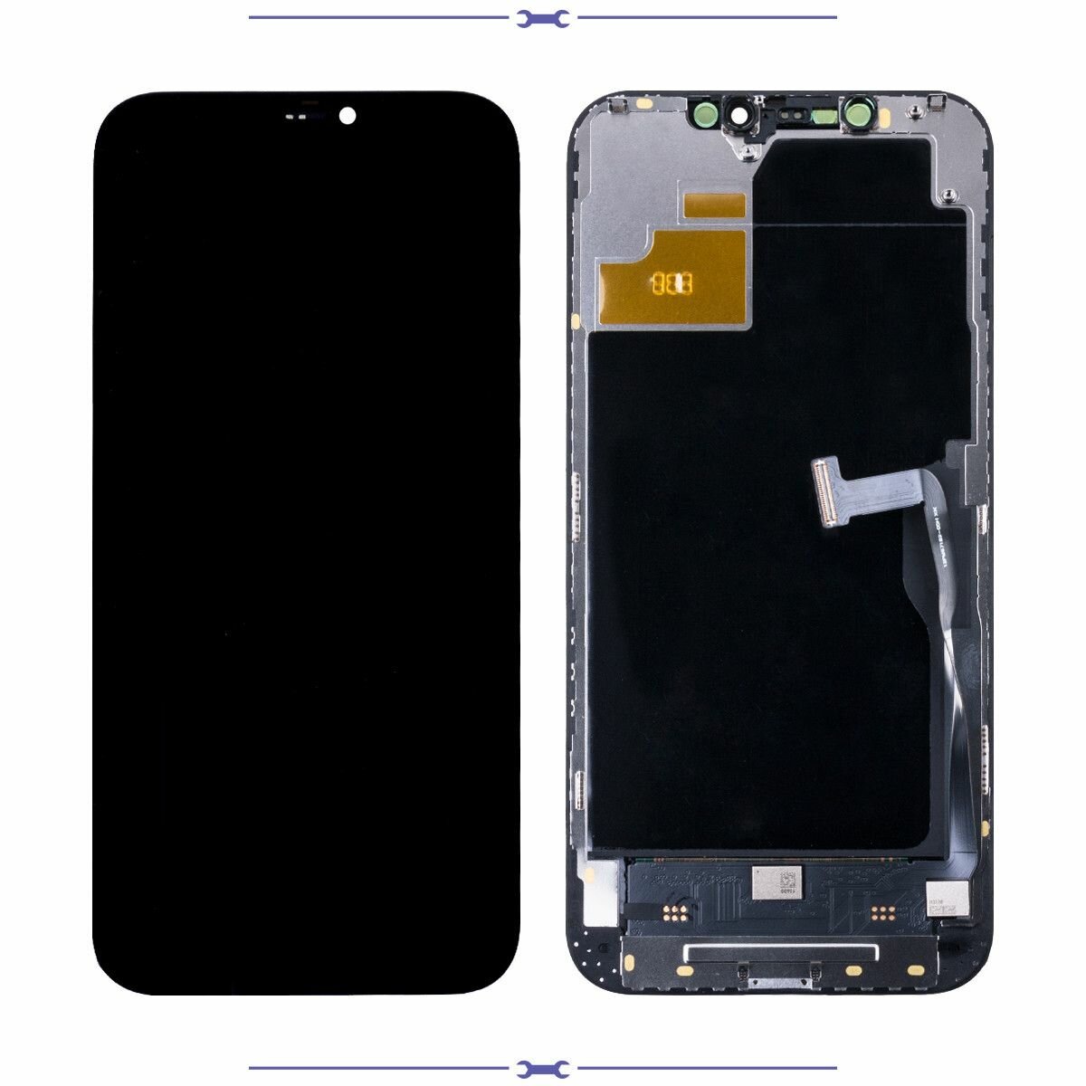 Дисплей для Apple iPhone 12 Pro Max в сборе Черный (Hard OLED)