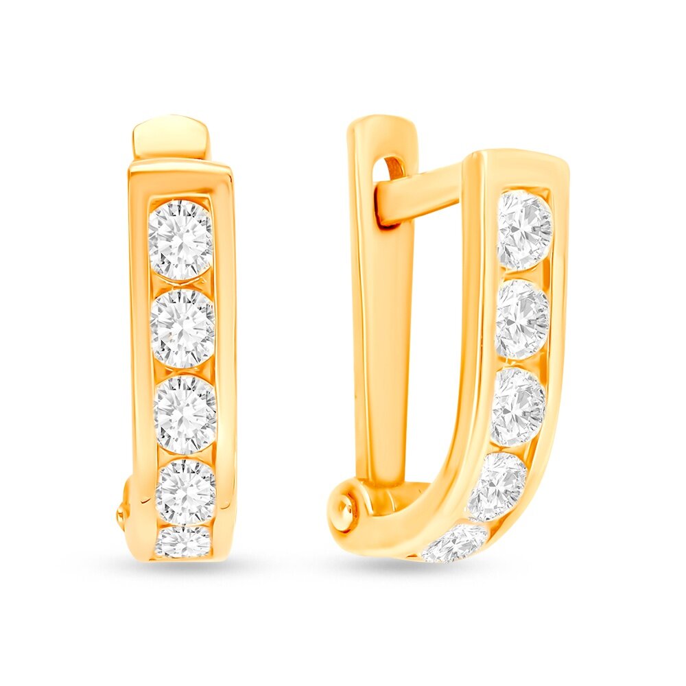 Серьги 585GOLD, красное золото, 585 проба, фианит, , красный