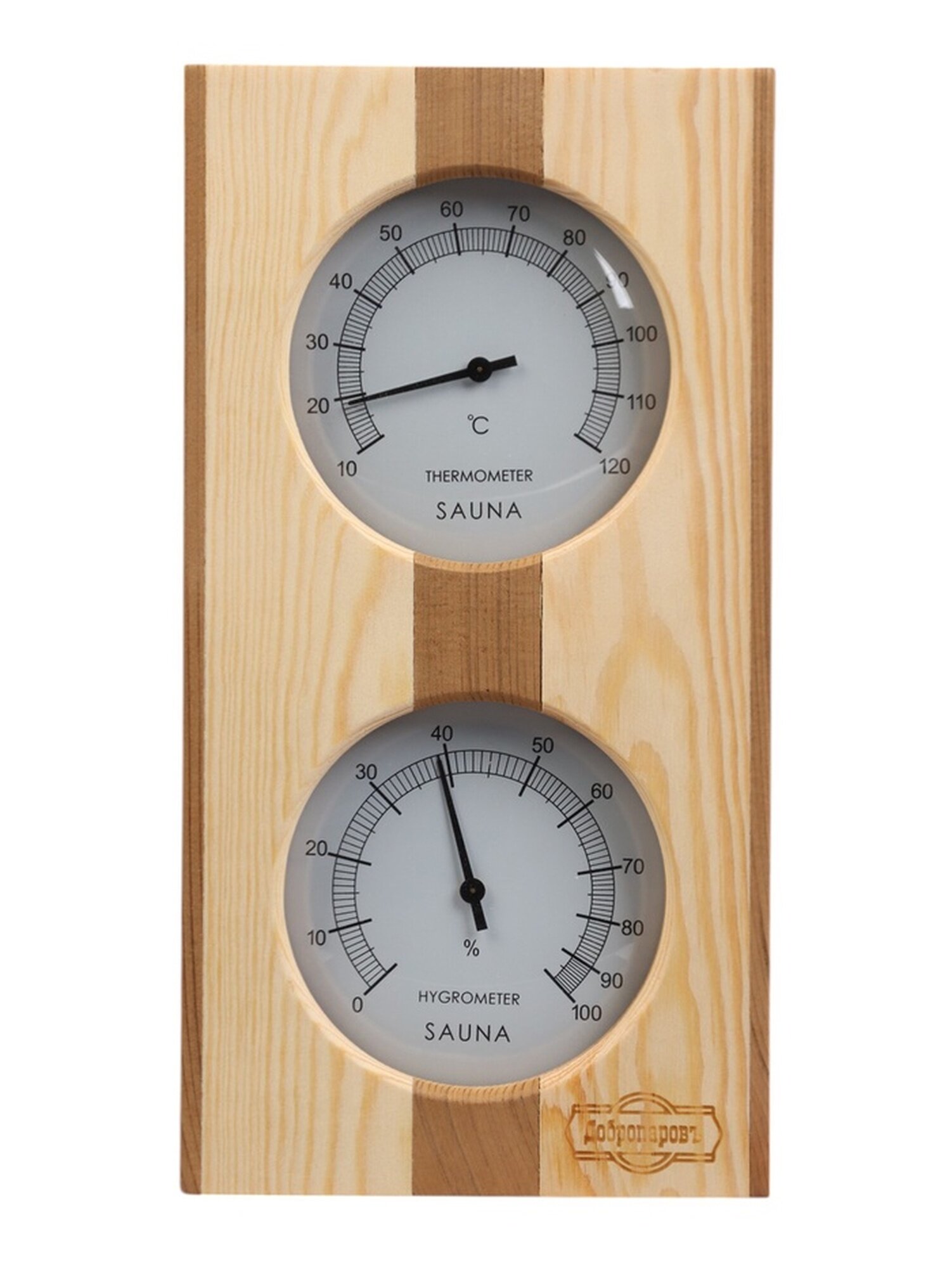 Термометр-гигрометр для бани и сауны деревянный красный кедр 