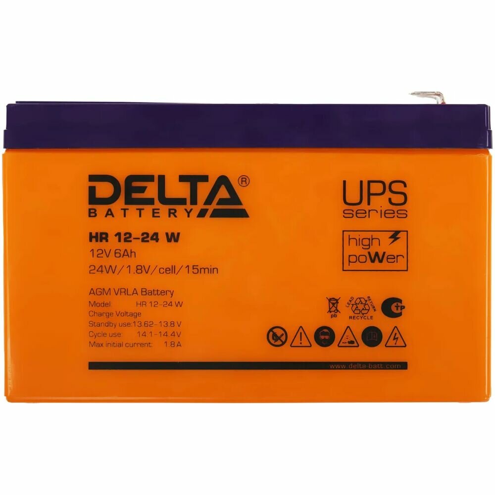 Батарея Delta HR 12-24W 12V 6Ah (151мм/52мм/99мм) — фото 1