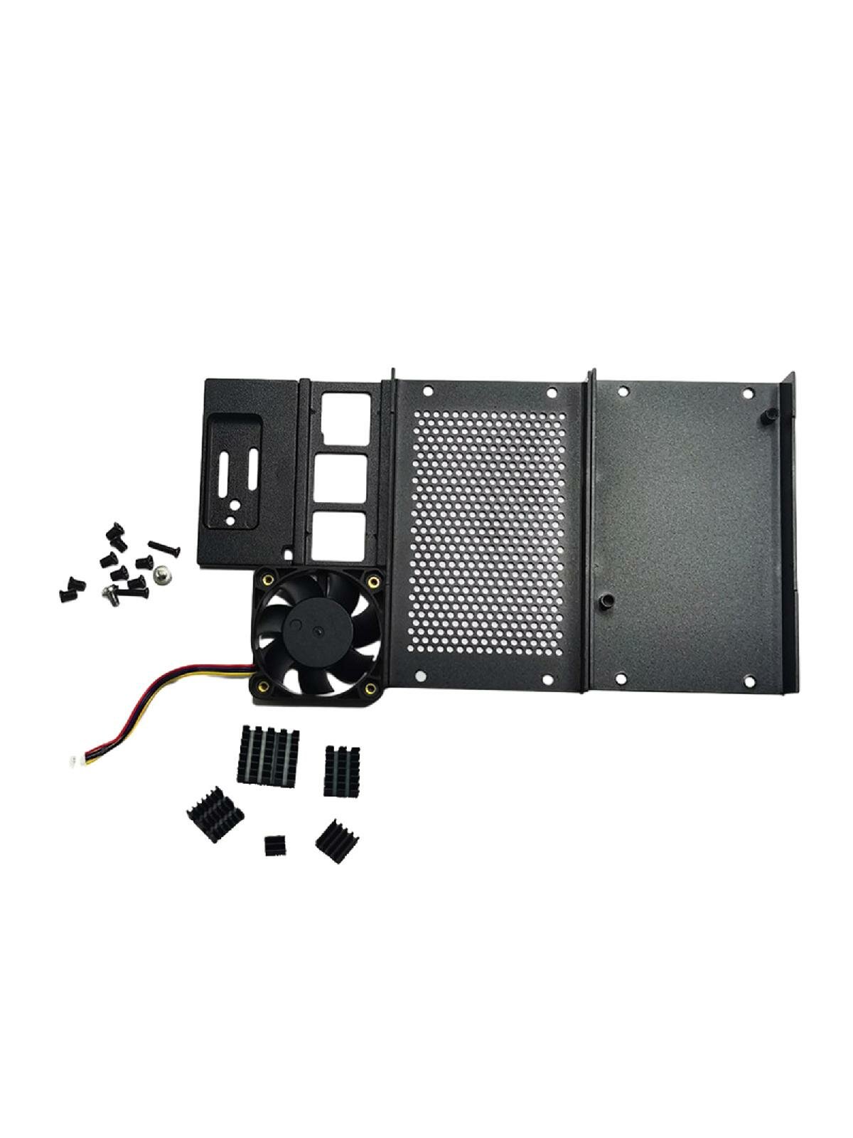 Aluminum Heatsink Case Kit with Cooling Fan and Heatsinks for RPI 5 Board Protector Enclosure