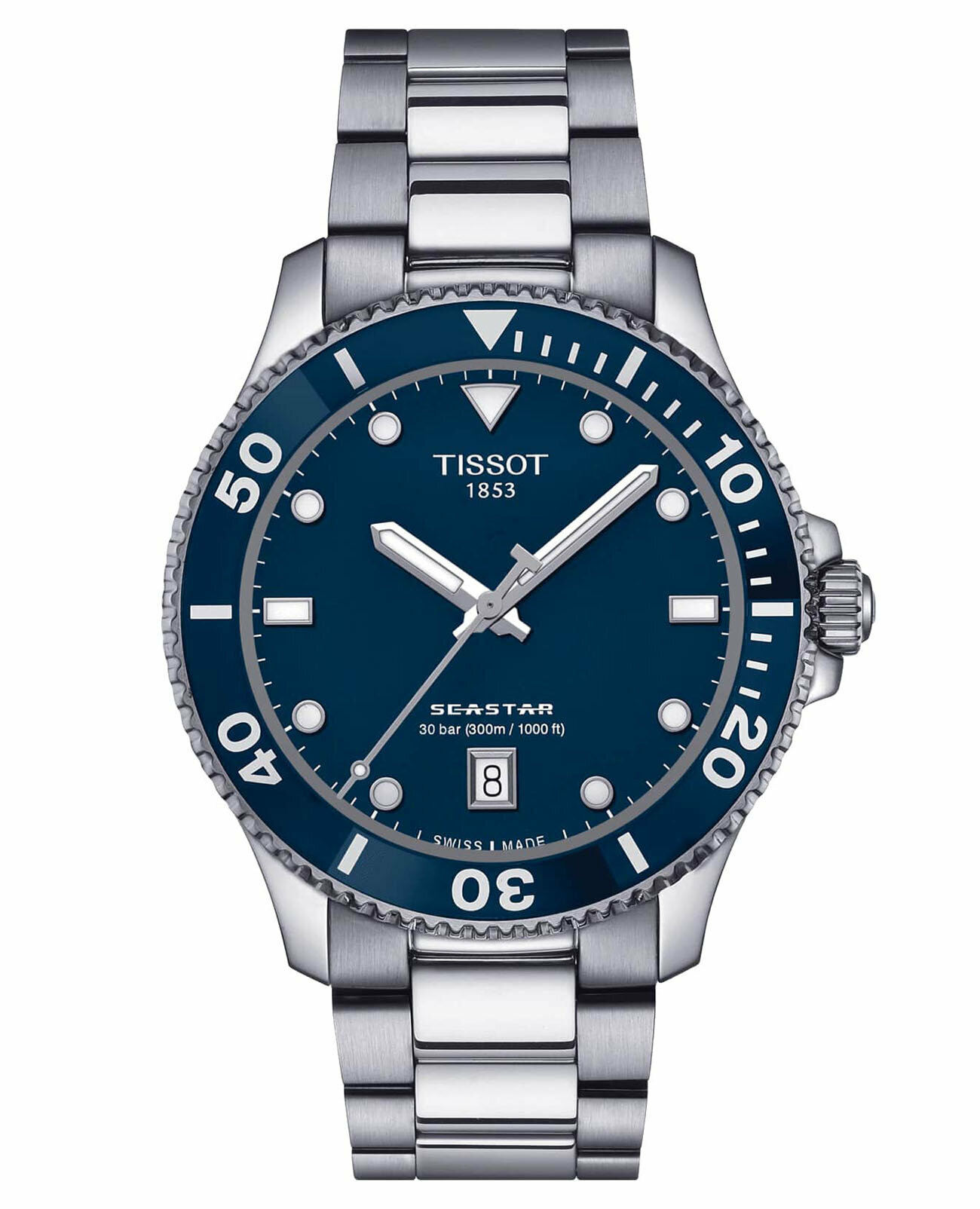 Наручные часы TISSOT, синий, серебряный