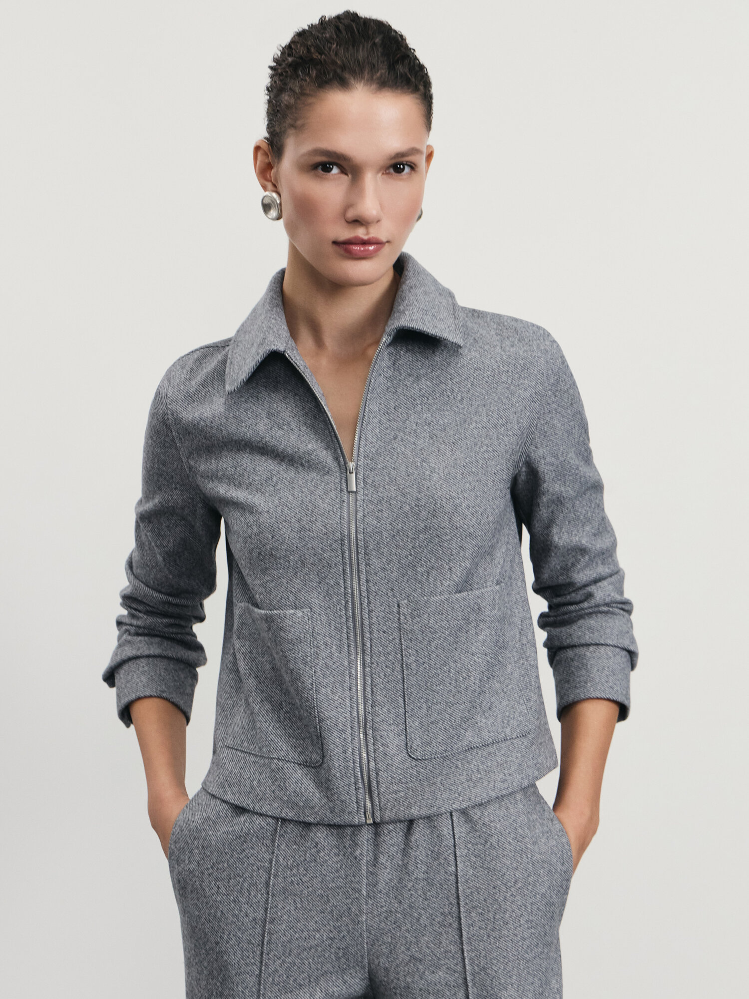 Куртка Zarina размер L (RU 48) темно-серый меланж