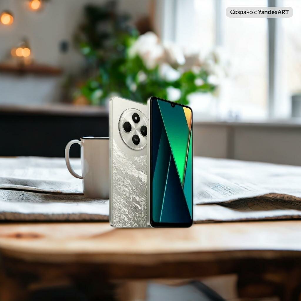 Смартфон Poco C75 8/256 ГБ с NFC, Серебро