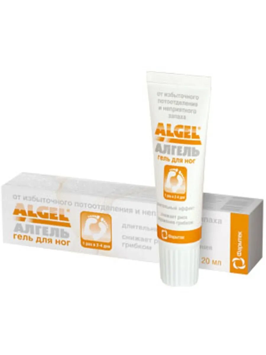 Гель для ног Алгель, 20 мл, от пота, для всех типов кожи, шалфей, ромашка
