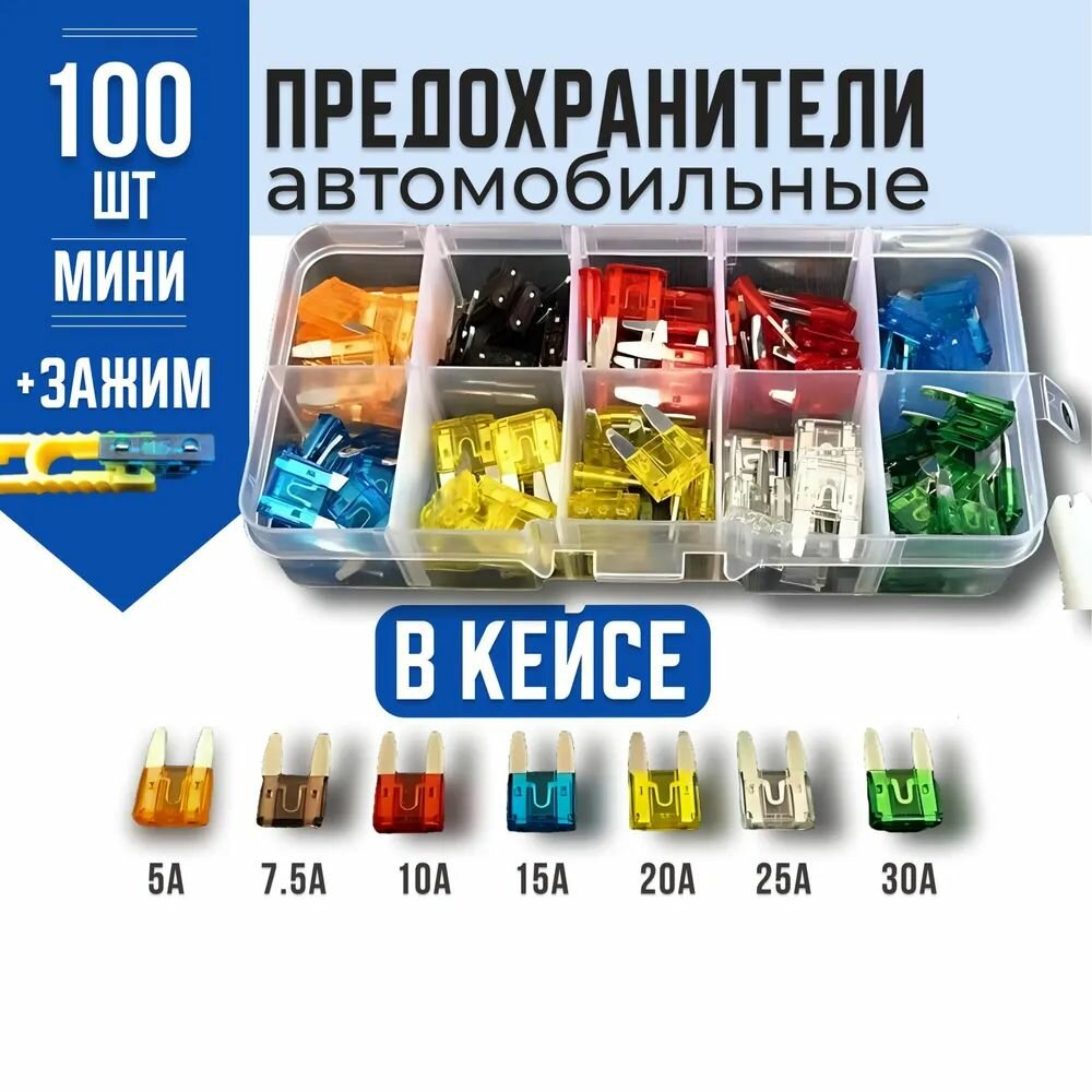 100шт мини-предохранители лезвия автомобильный грузовик ассортимент комплект предохранителей