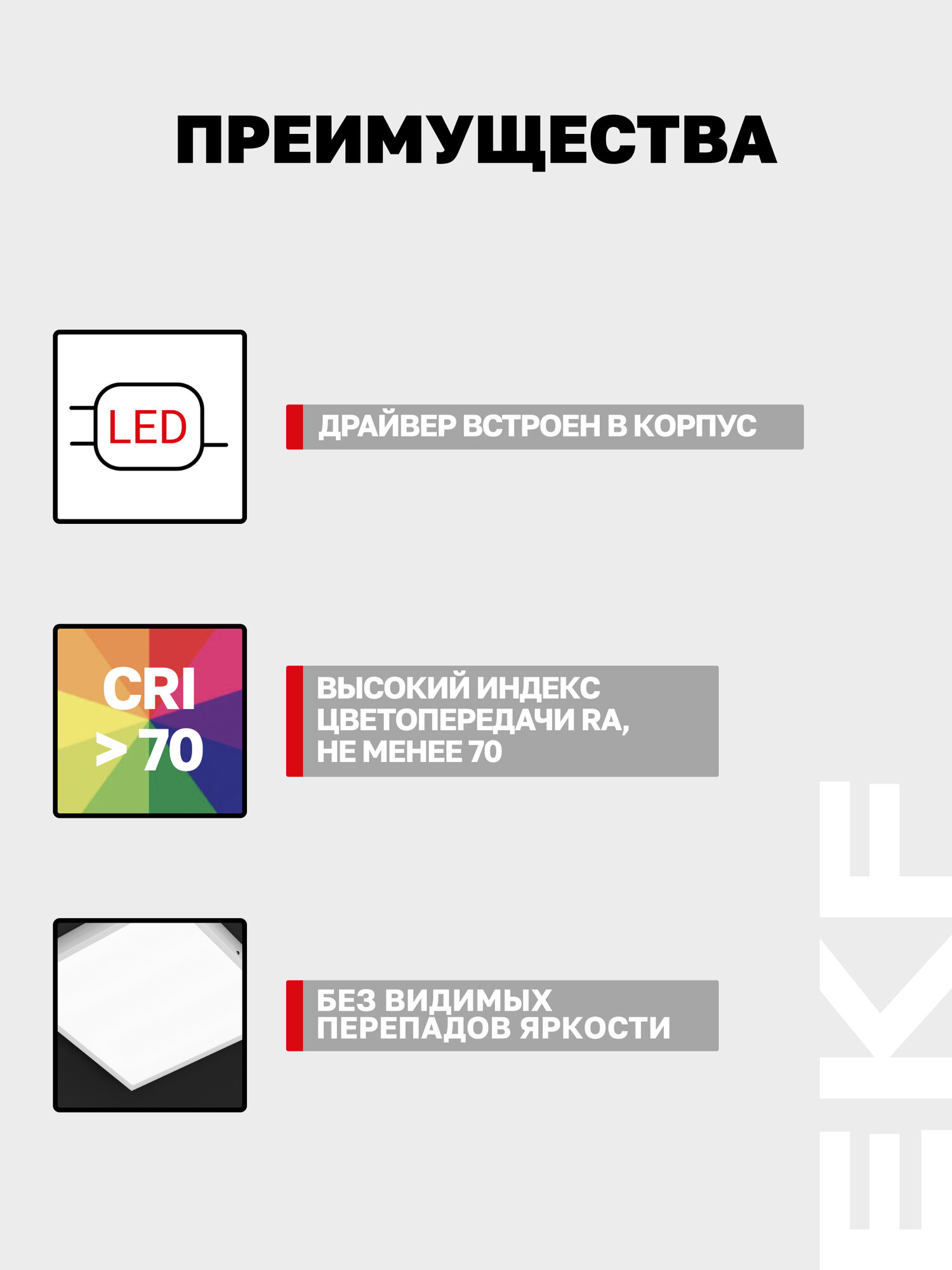 Панель светодиодная EKF LUMA (ДВО) ДУО-4102-Z 36Вт, 6500K, IP20, рассеиватель призма — фото 1