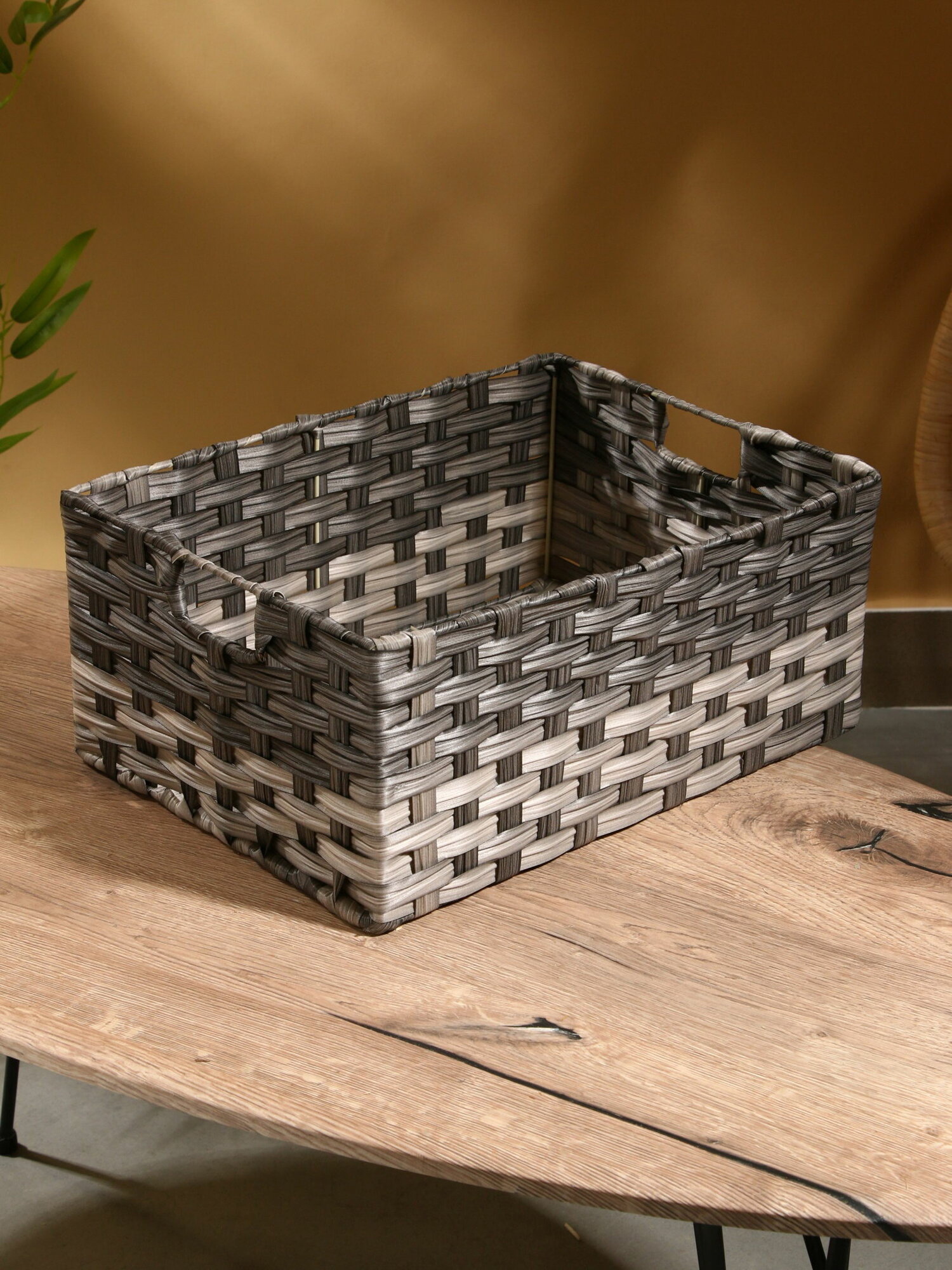 Корзина плетёная 40x29x17 см пластик форма: прямоугольная