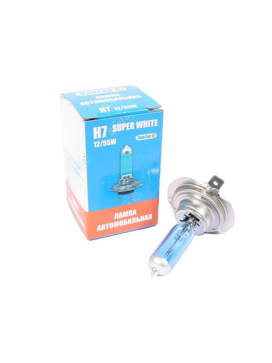 Лампа автомобильная галогенная H7 12 55W  ЗавГар  Super White