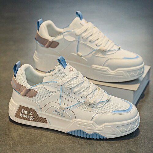 Изображение товара MOOCIE Мужская обувь в гонконгском стиле 2025 года, новые летние кроссовки с сетчатой подошвой, универсальные, повседневные, спортивные, с толстой подошвой, белые, модные, осенние