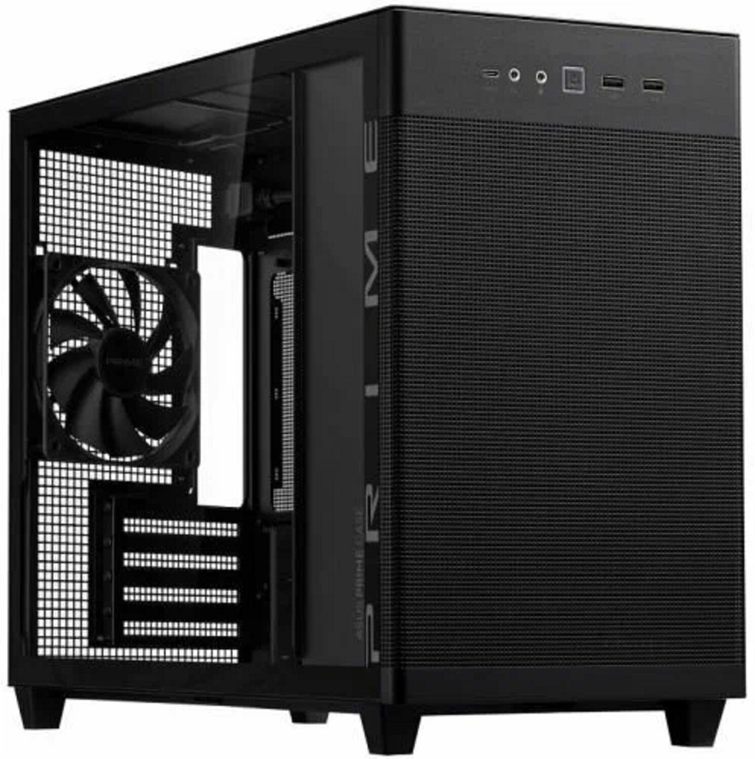 Корпус mATX ASUS Prime AP201 90DC00G0-B39010 черный, без БП, боковая панель из закаленного стекла