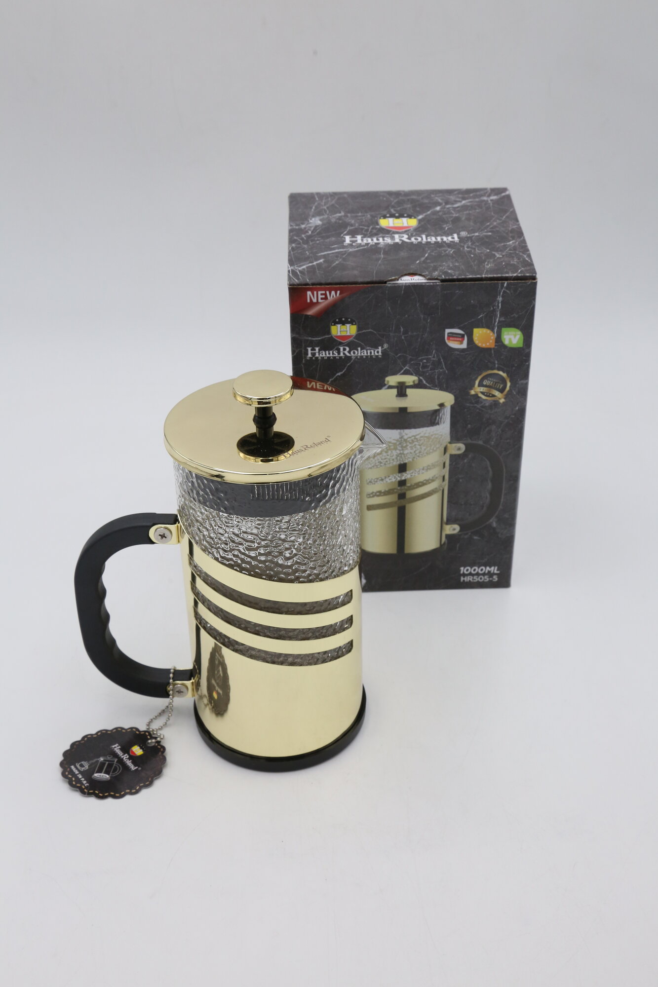 Чайник заварочный поршневой Френч-пресс HAUS ROLAND HR505-5 1000ml 1шт 1х24