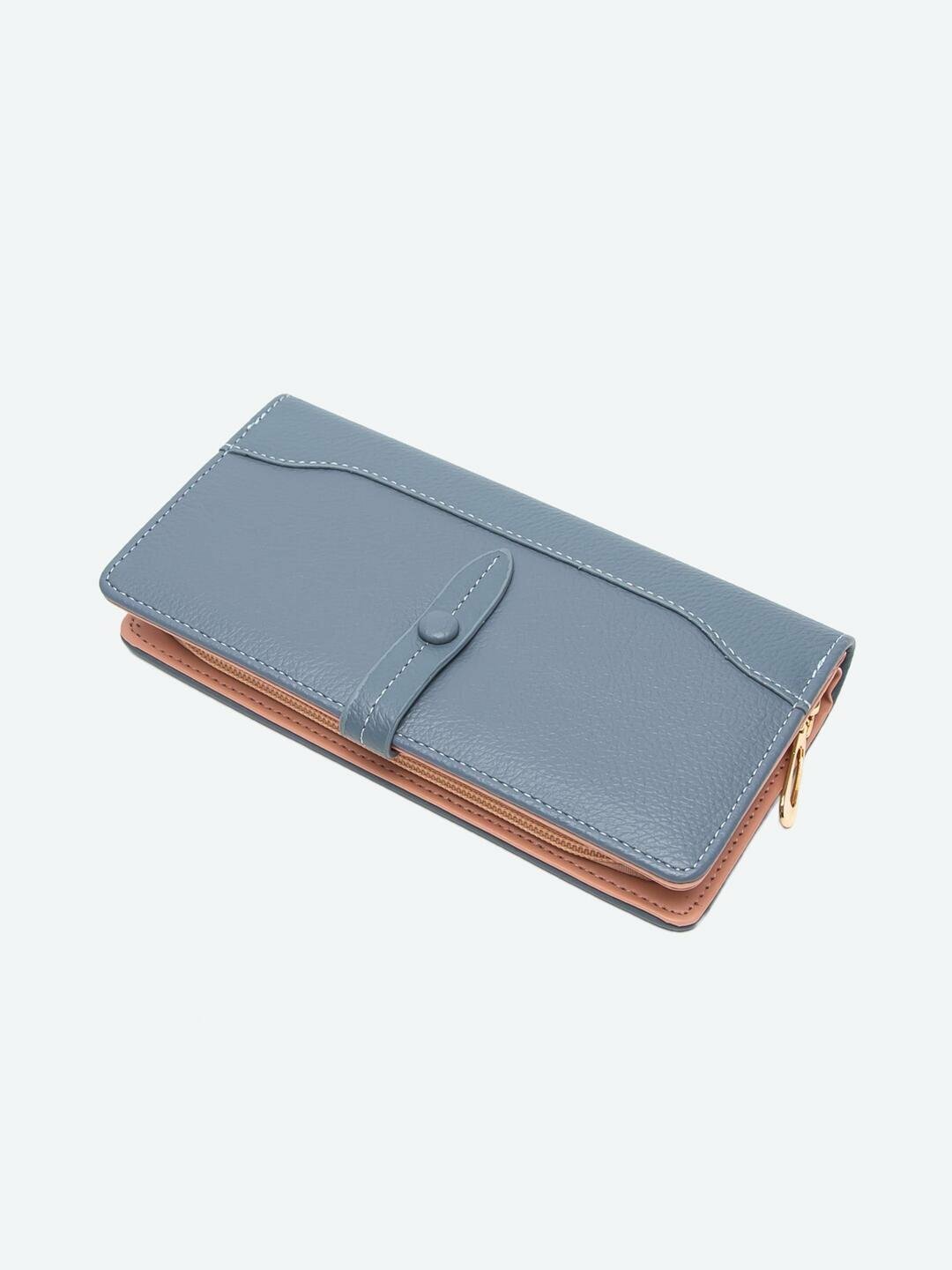 Портмоне, фактура зернистая, blue — фото 1