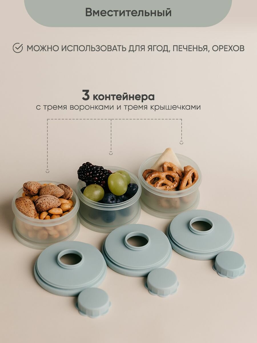 Paomma / Контейнер для смеси детской, 270 мл, пластик, 3 отсека — фото 1