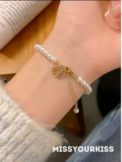 Браслет, жемчуг культивированный, размер 15 см, белая — фото 1