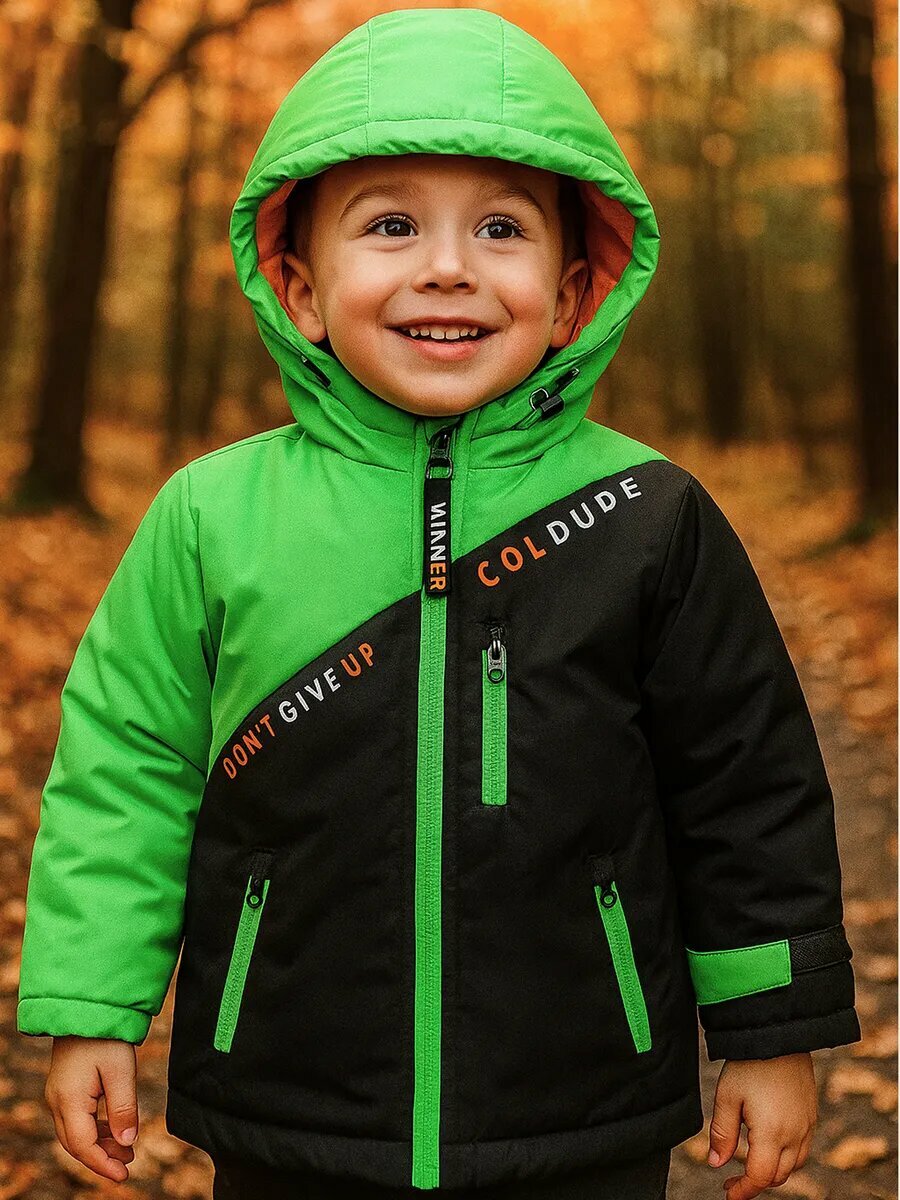 Куртка Kari Kids размер 3-4 зеленый/черный