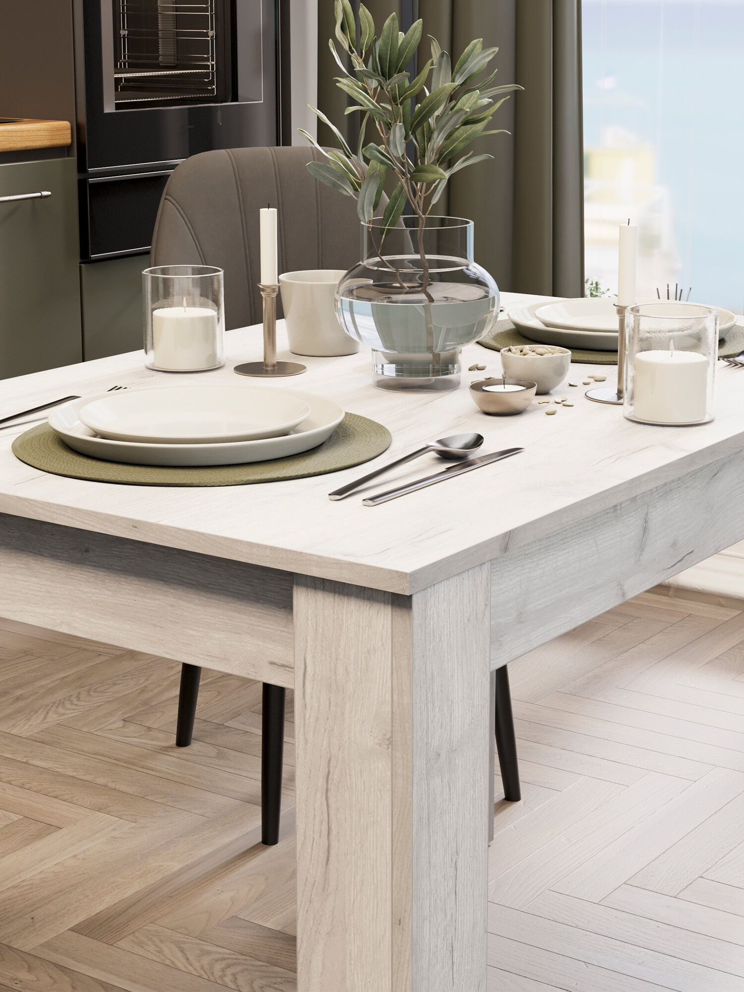 Обеденный стол Мебель Трия Ганновер, 110х70 см. Дуб крафт белый — фото 1