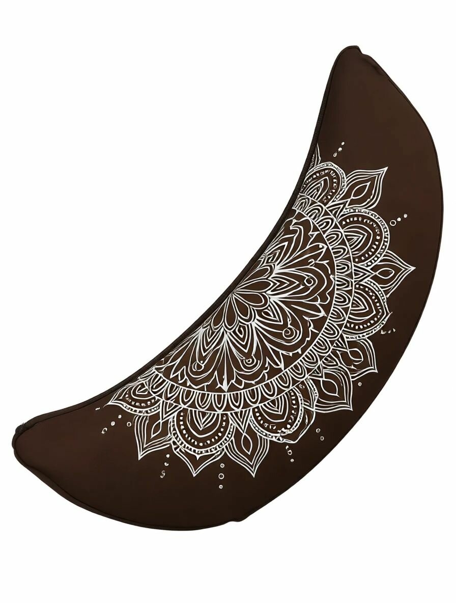 Дизайнерская подушка, 2 чехла, лузга, полумесяц Мандала, коричневая