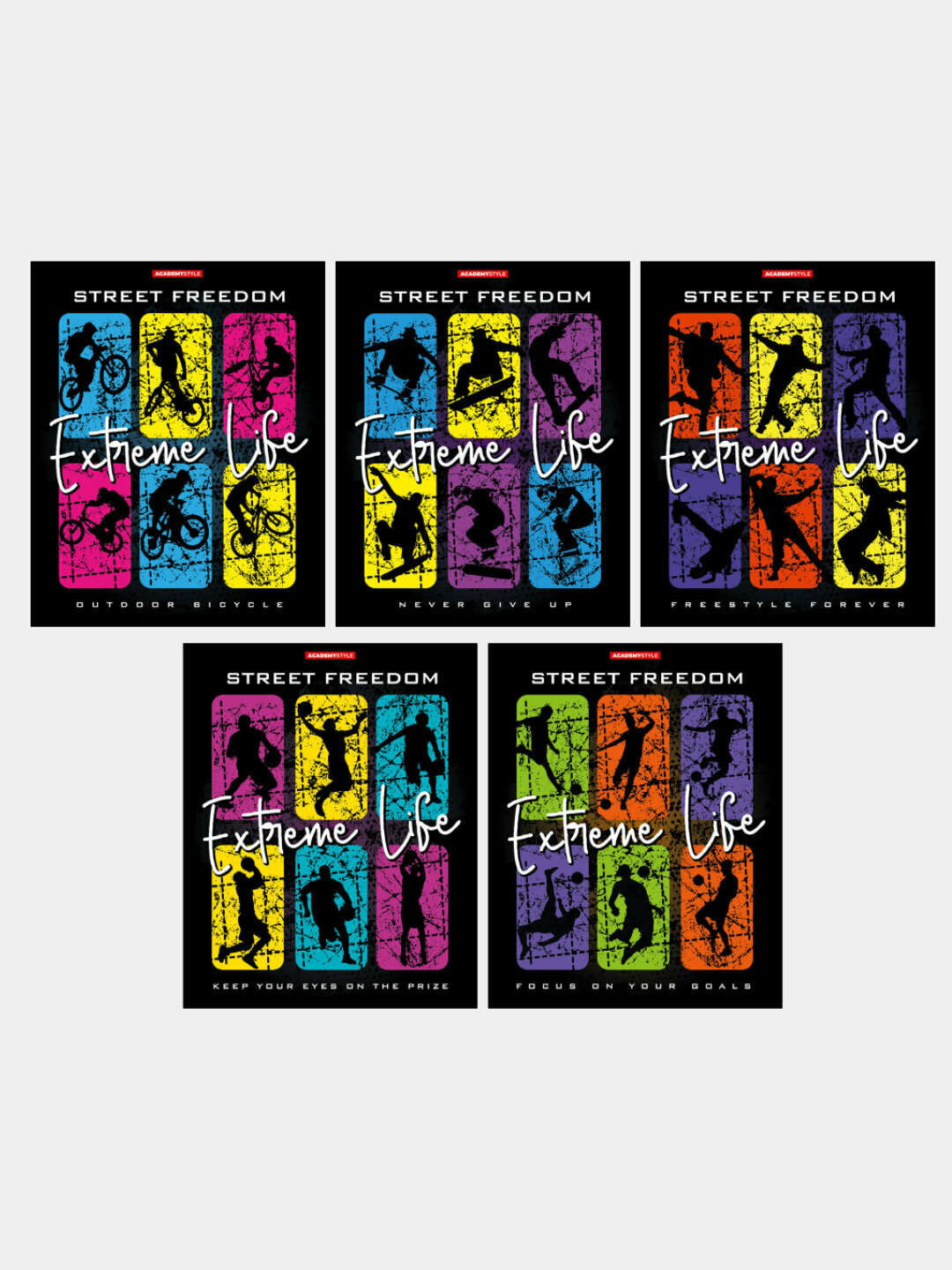 Тетрадь, А5, 48 л, в клетку, "Extreme Life", 5 шт