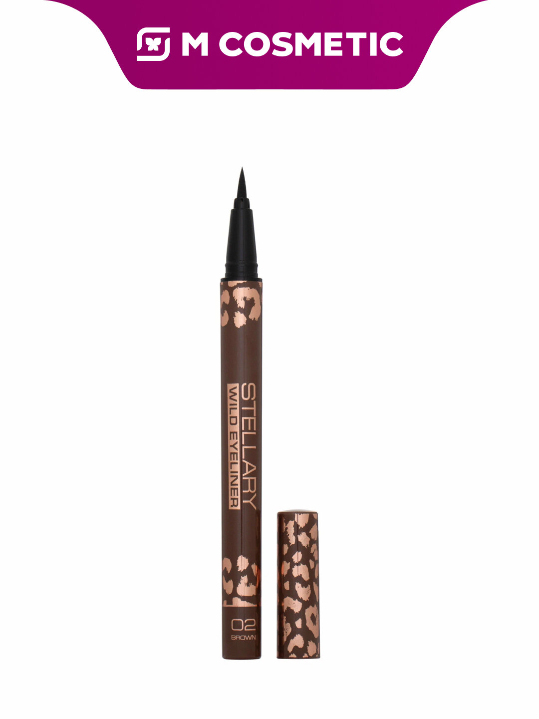 Подводка для глаз Stellary Wild Eyeliner, фетровая, стойкая, коричневая