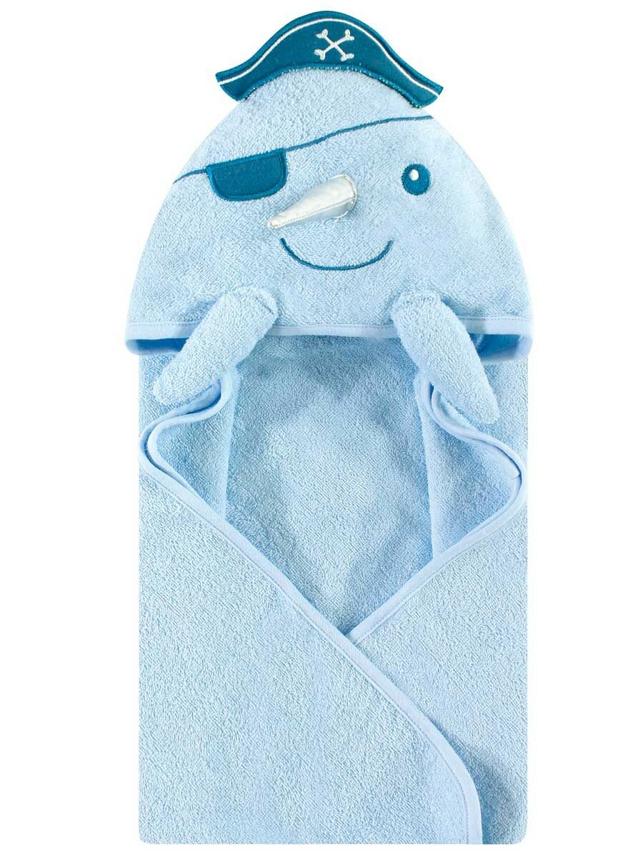 Полотенце Hudson Baby "Рыба Пират", с капюшоном, полиэстер/хлопок, 76х76 см