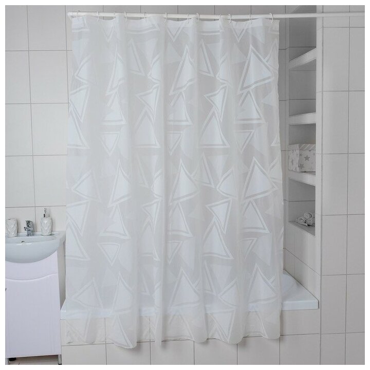 Доляна Штора для ванной комнаты Доляна «Трио», 180×180 см, EVA