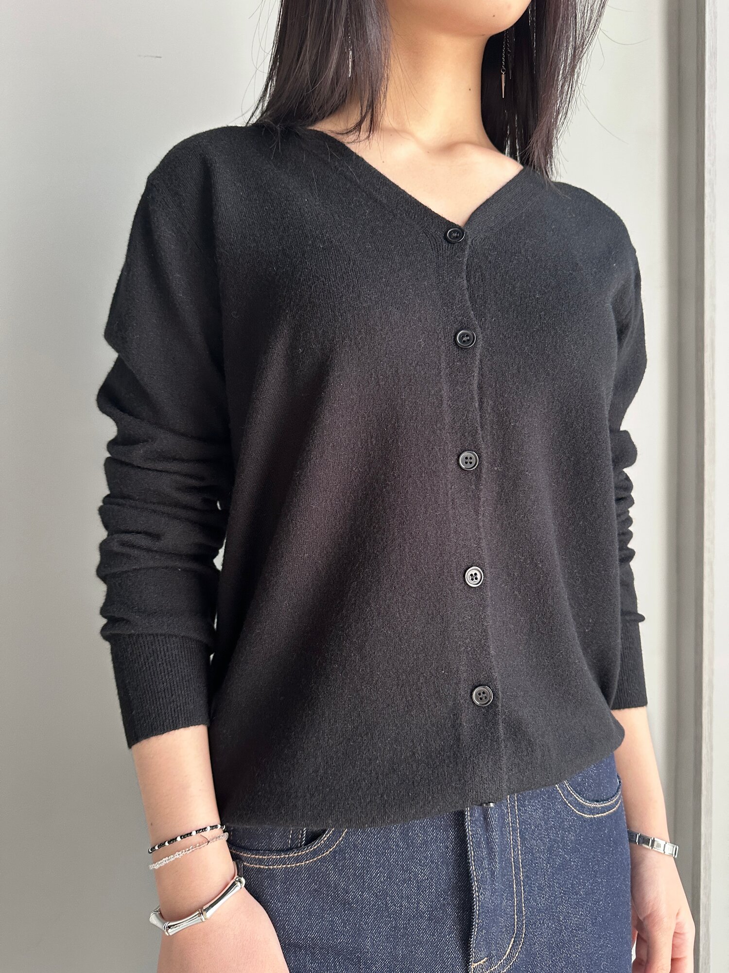 Кардиган INK Серый, черный, бежевый, размер Std, черный — фото 1