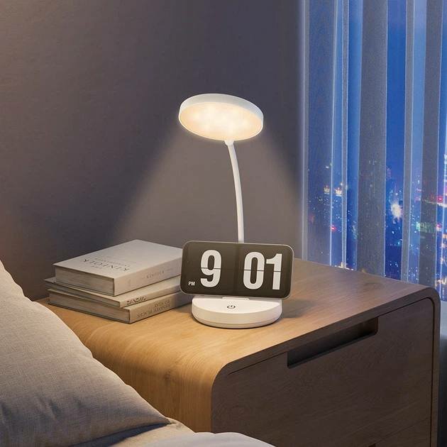 Настольная LED лампа HOCO HX14 с аккумулятором, сенсорное управление, 3 режима света (3000K / 4500K / 6500K), белая