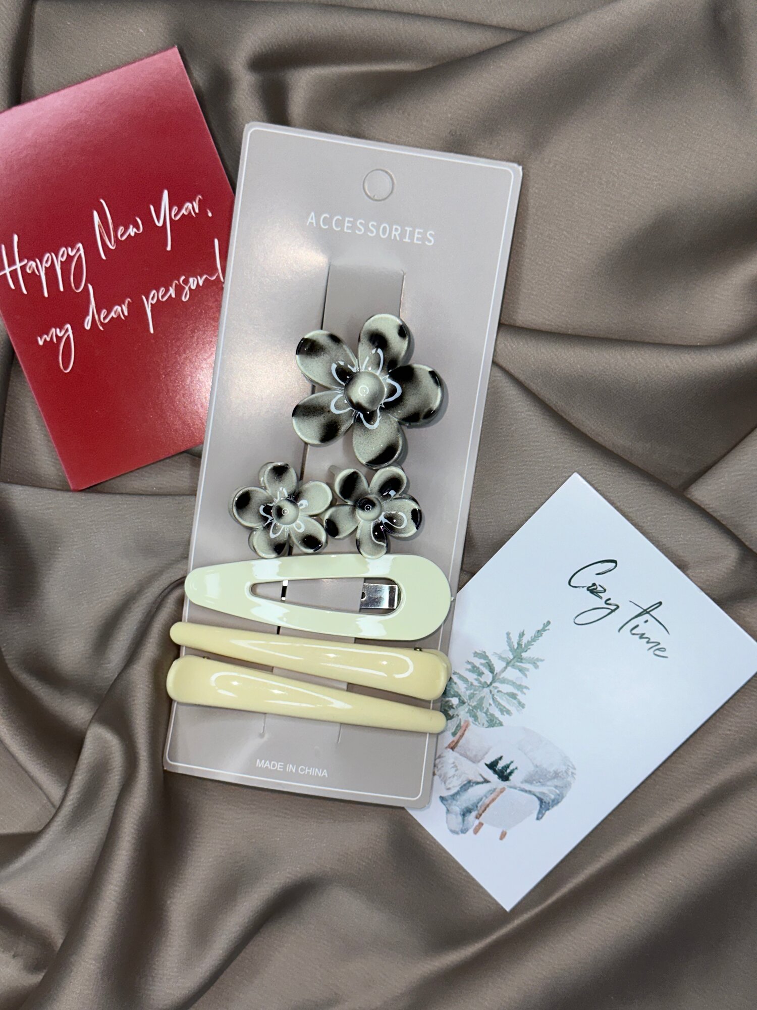 Набор заколок для укладки волос, 6 в1, бренд лотос, белый цвет