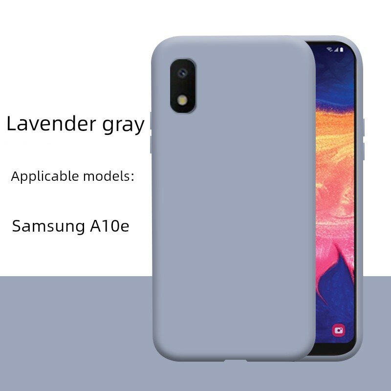 Чехол для Samsung A10e из жидкого силикона, ударопрочный, ультратонкий, лавандово-серый цвет, защитный чехол для