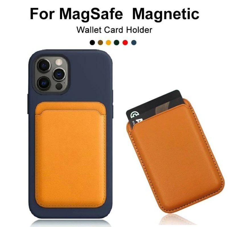 Картхолдер "MagSafe", кожаный, отделение для карт, совместимость с iPhone