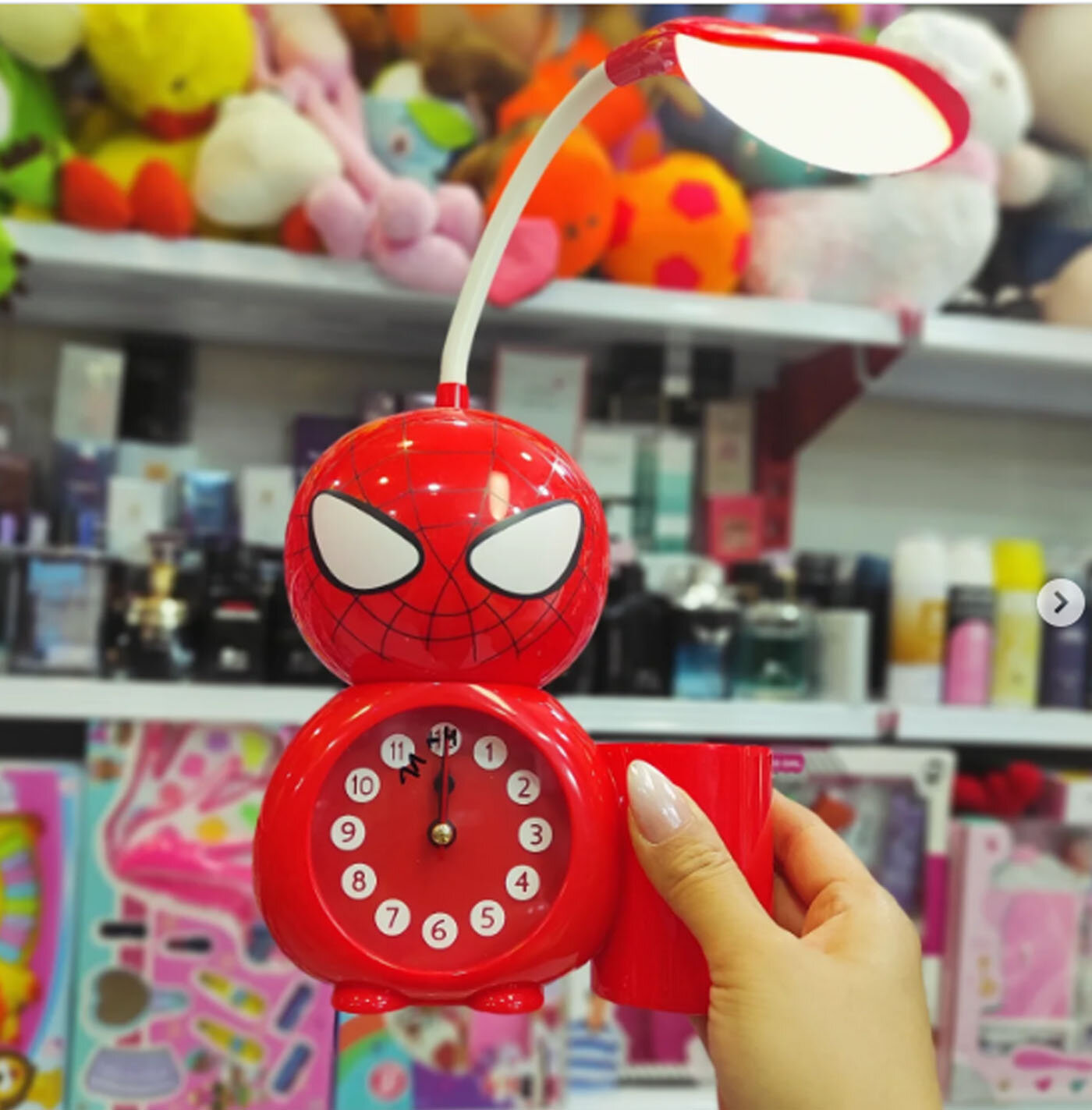 Часы "Человек-Паук", кварцевые, с лампой-ночником, будильник, арабские цифры